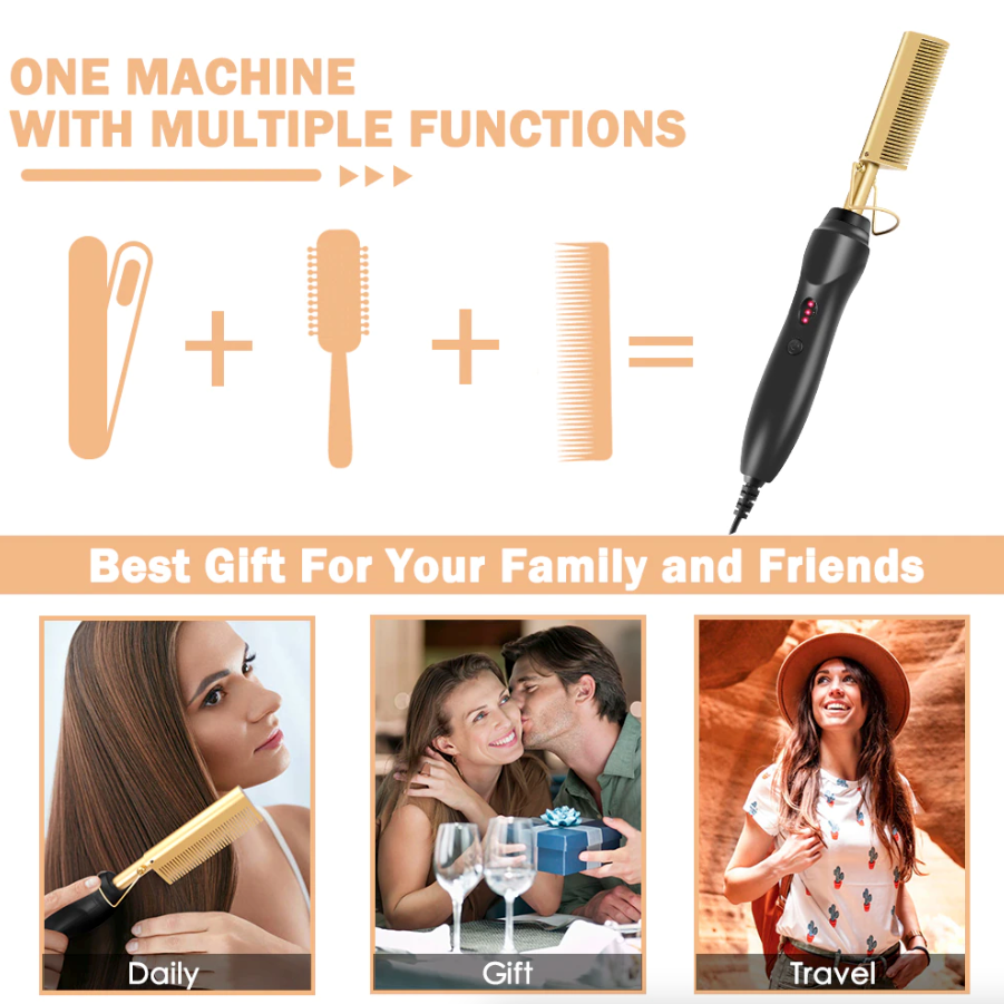 Electric Hot Comb Hair Straightener