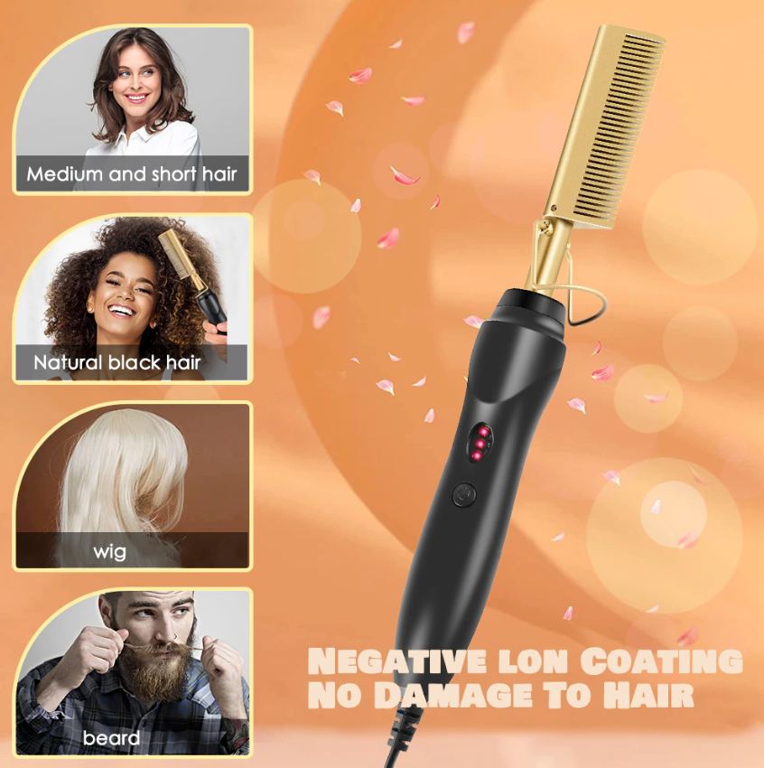 Electric Hot Comb Hair Straightener