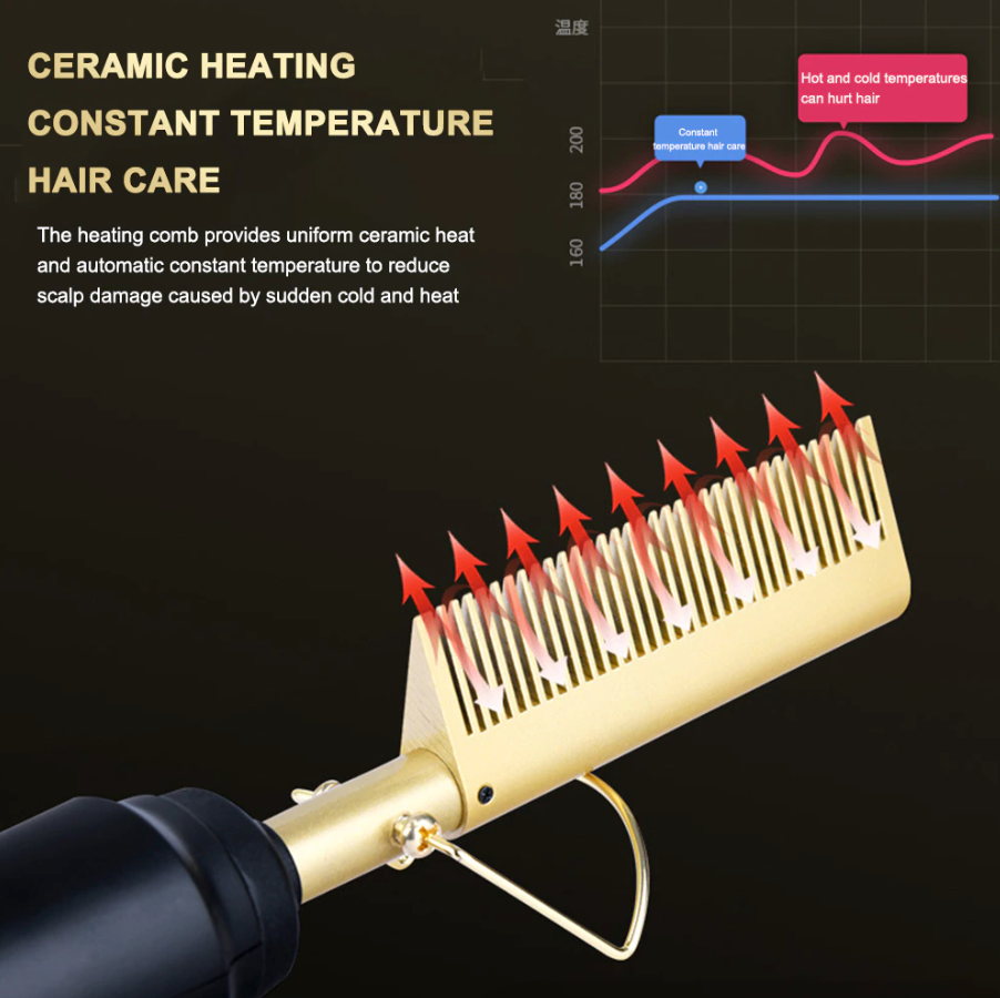 Electric Hot Comb Hair Straightener