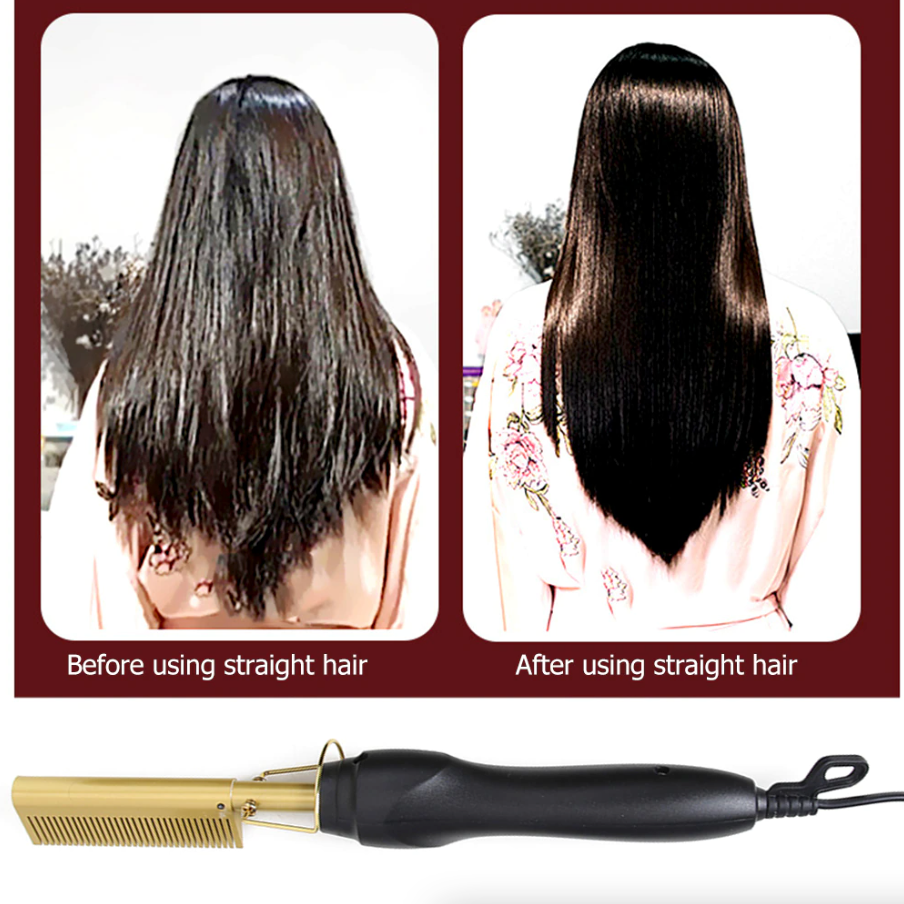 Electric Hot Comb Hair Straightener