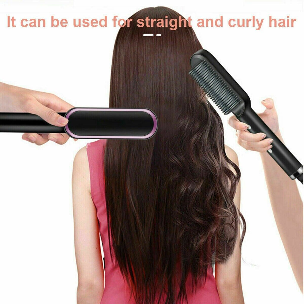 2-in-1 Hair Straightener Brush