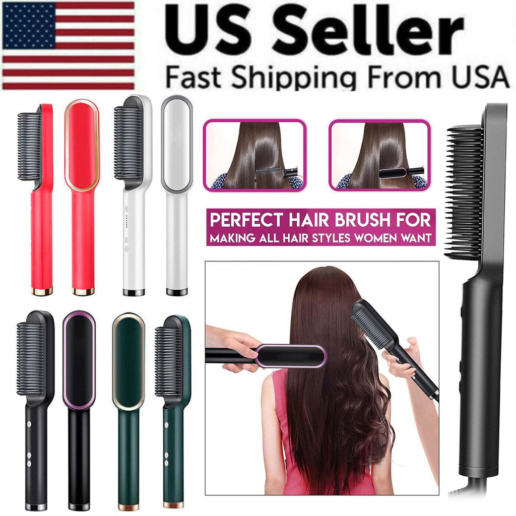 2-in-1 Hair Straightener Brush