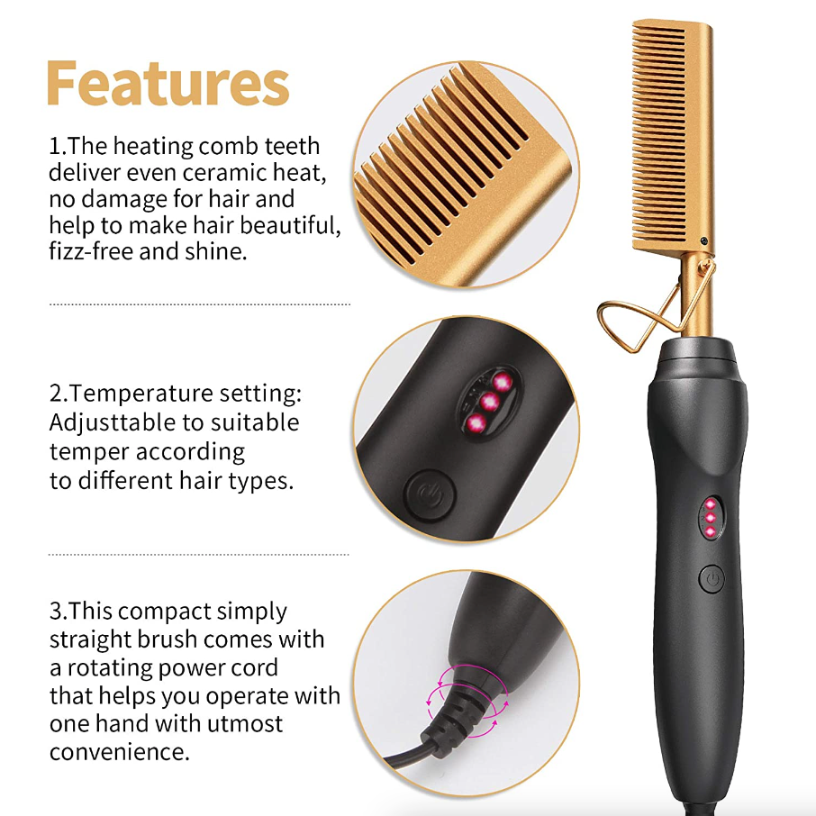 Electric Hot Comb Hair Straightener