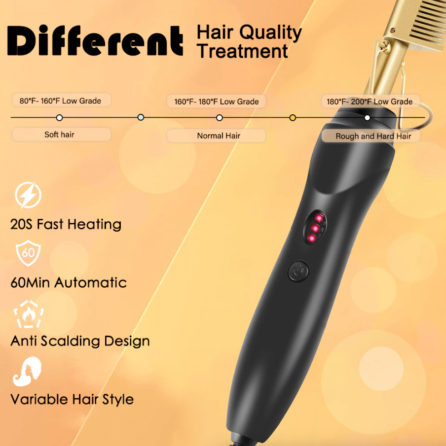Electric Hot Comb Hair Straightener
