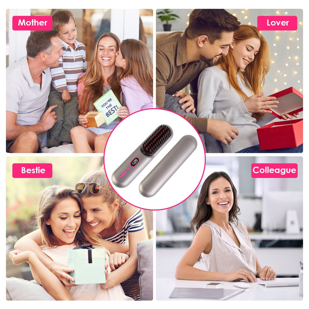 Cordless Ionic Hair Straightener Brush