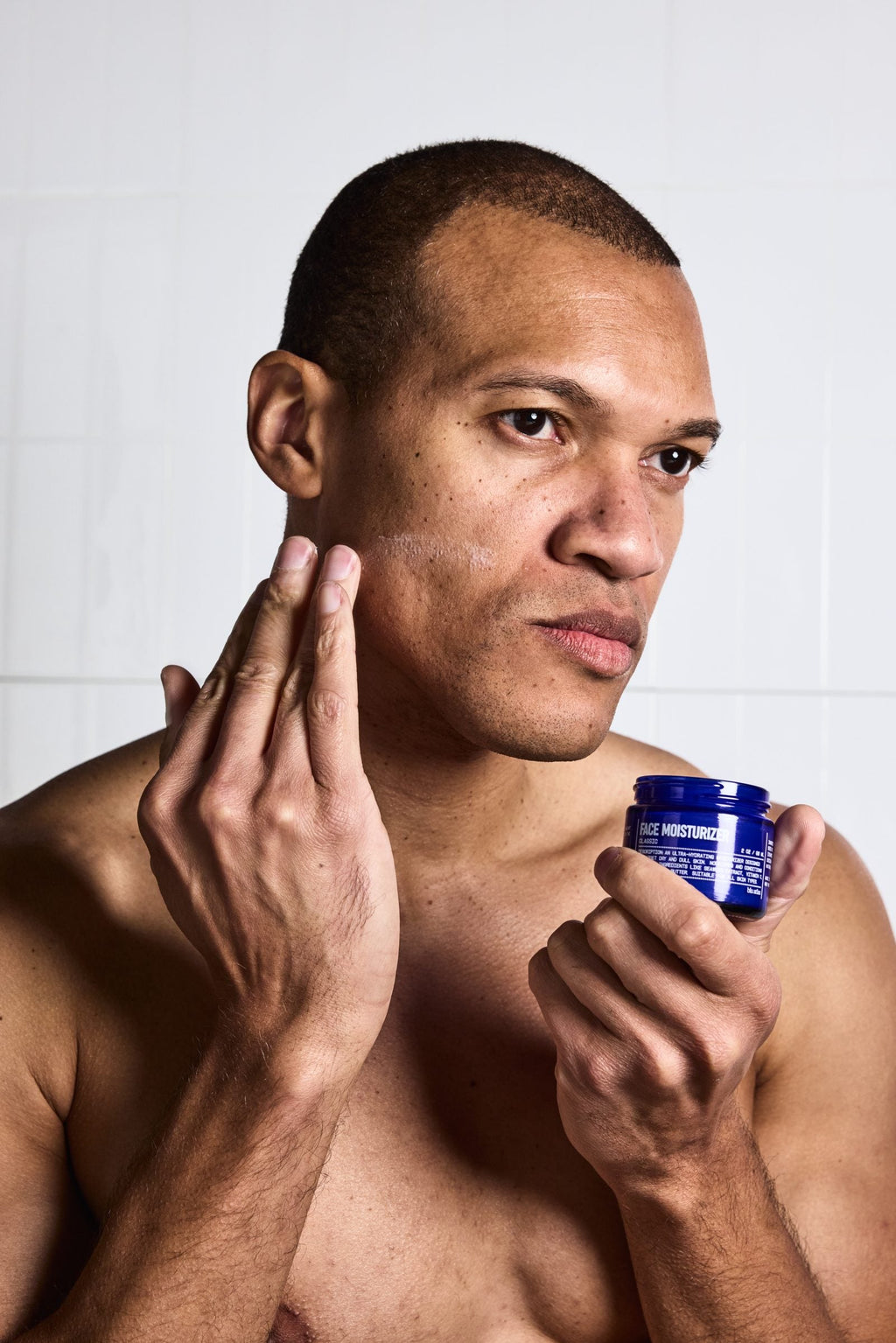 Blu Atlas Daily Hydrating Face Moisturizer being applied