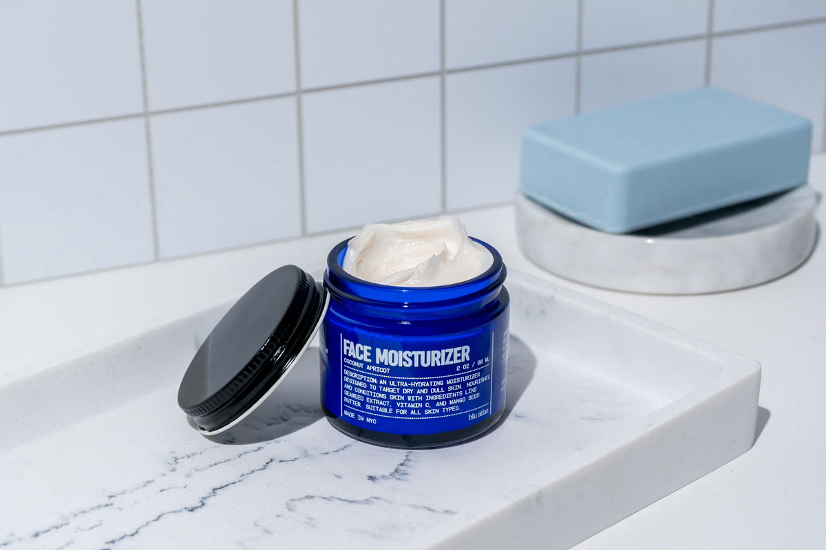 Blu Atlas Daily Hydrating Face Moisturizer open jar