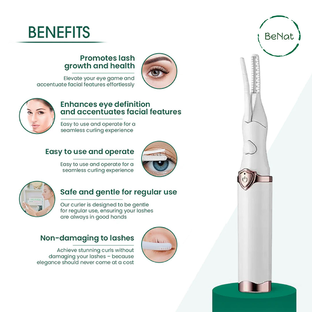 BeNat heated eyelash curler portable cordless design