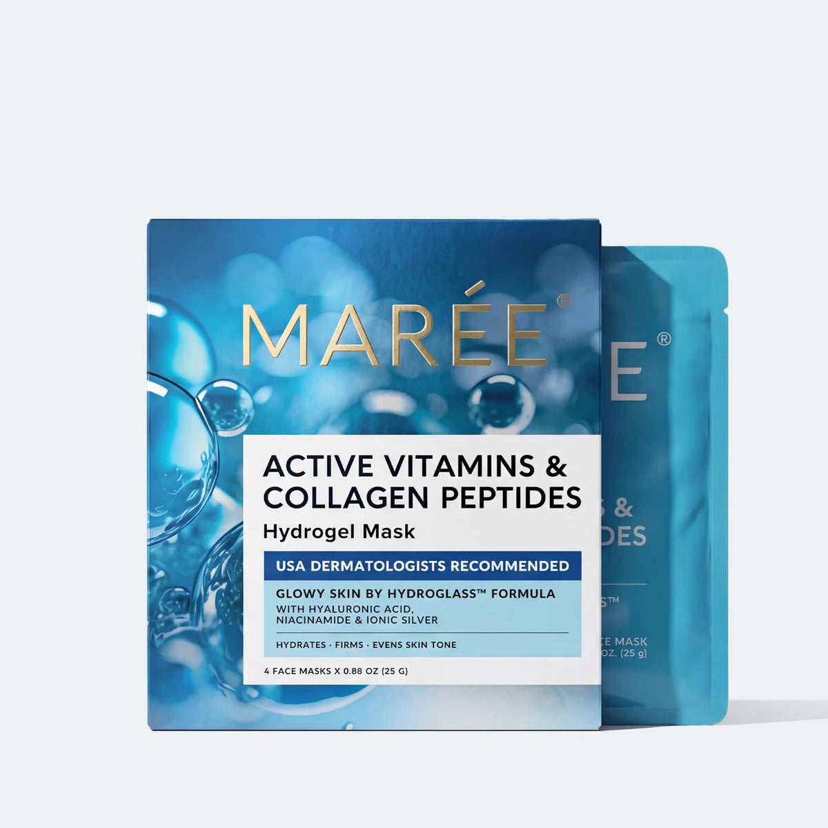 MARÉE Hydrogel Collagen Face Mask in original packaging