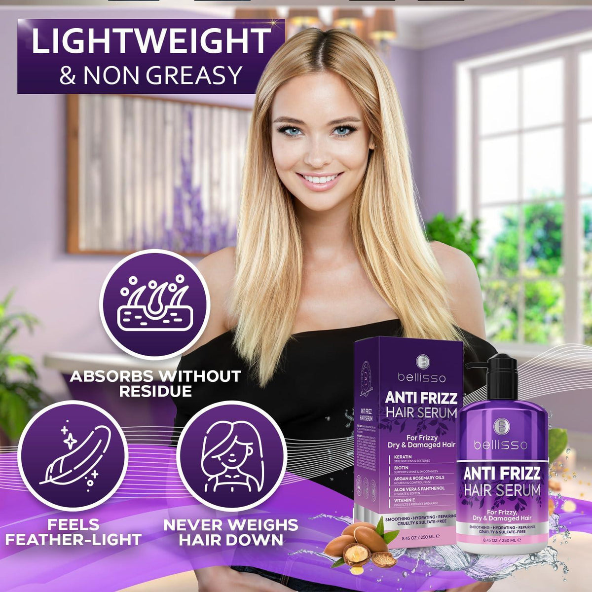 Bellisso Anti-Frizz Hair Serum — 8.45 fl oz product view 3
