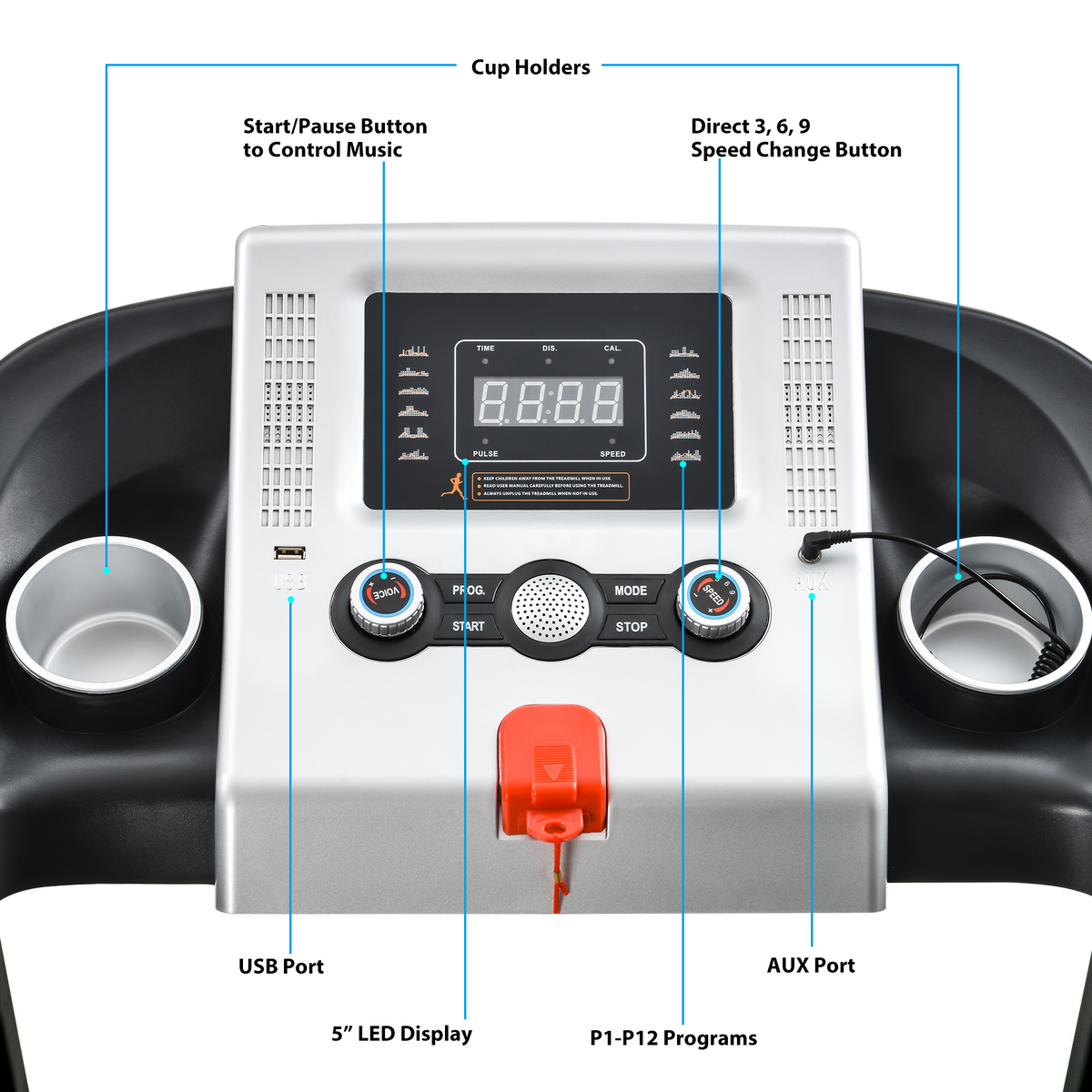 Folding Treadmill with Safety Lock