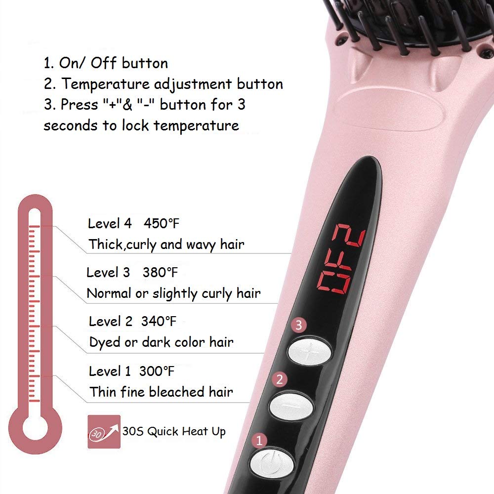 Ionic Hair Straightener Brush