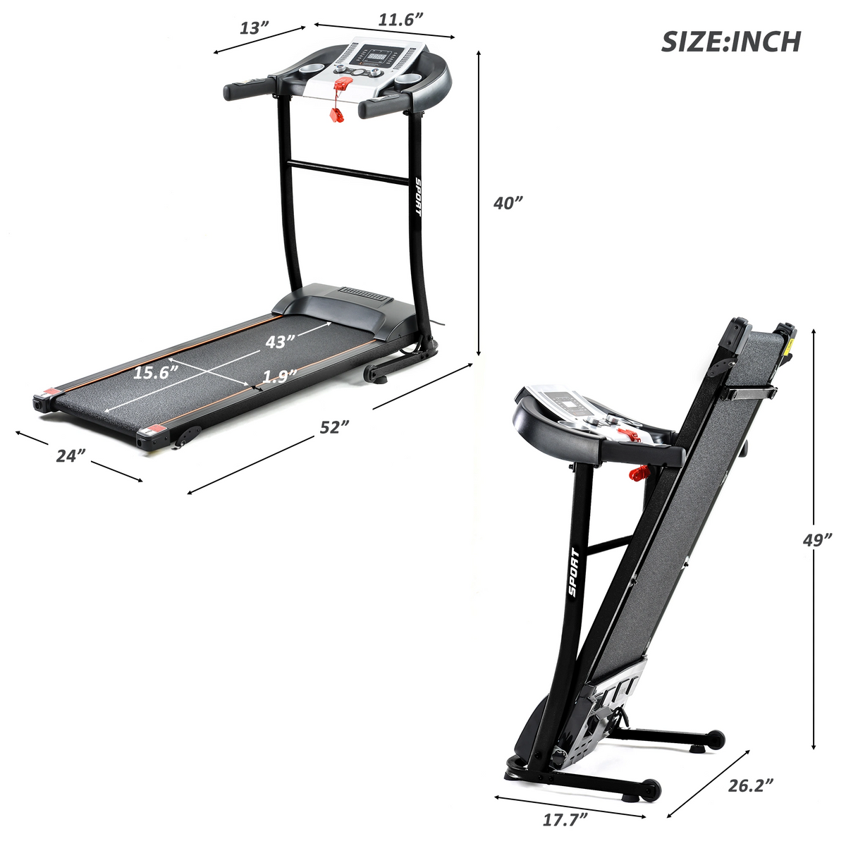 Folding Treadmill with Safety Lock